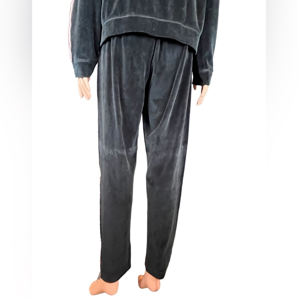 Mountain Lake Casuals Faux Velvet Velour 2 Piece Tracksuit, Black Pink | L - Picture 8 of 15